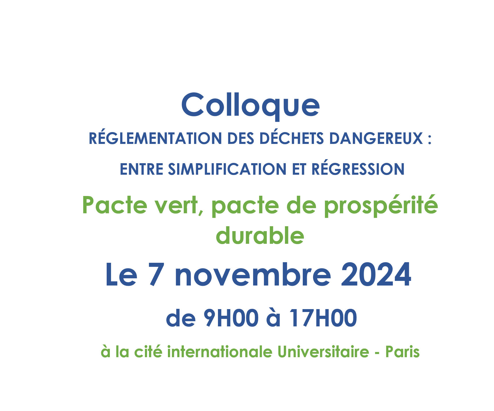 Colloque SYPRED 7/11/2024 Pacte vert, pacte de prospérité durable