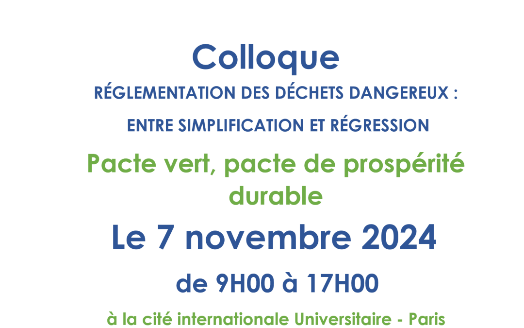 Colloque SYPRED 7/11/2024 Pacte vert, pacte de prospérité durable